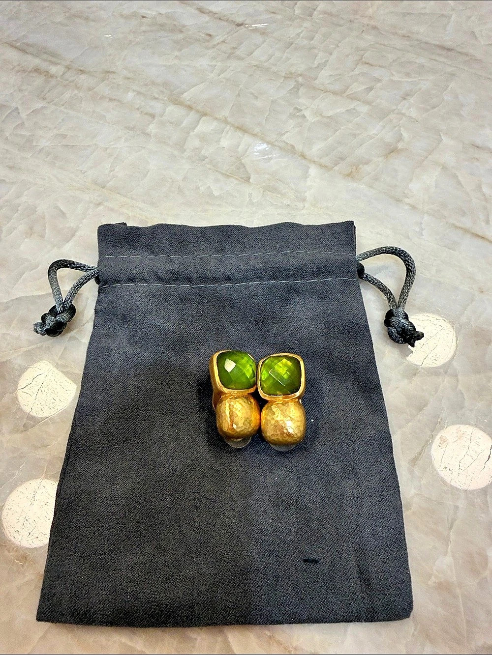 Julie Vos Green & Gold Clip-On Earrings Like New